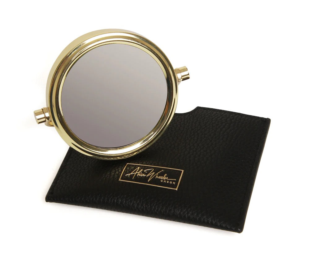 Alice Wheeler Black Handbag 7x Magnifying Mirror & Pouch