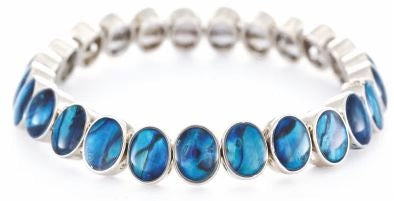 Byzantium Paua Shell Oval Stretch Bracelet