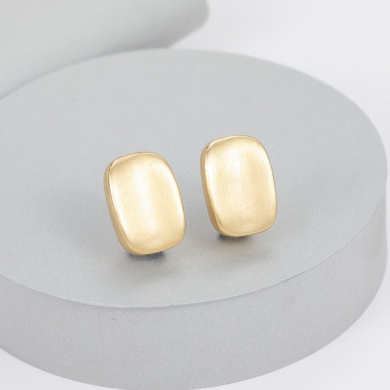 Gracee Jewellery Brushed Silver Clip On Earrings - Gold