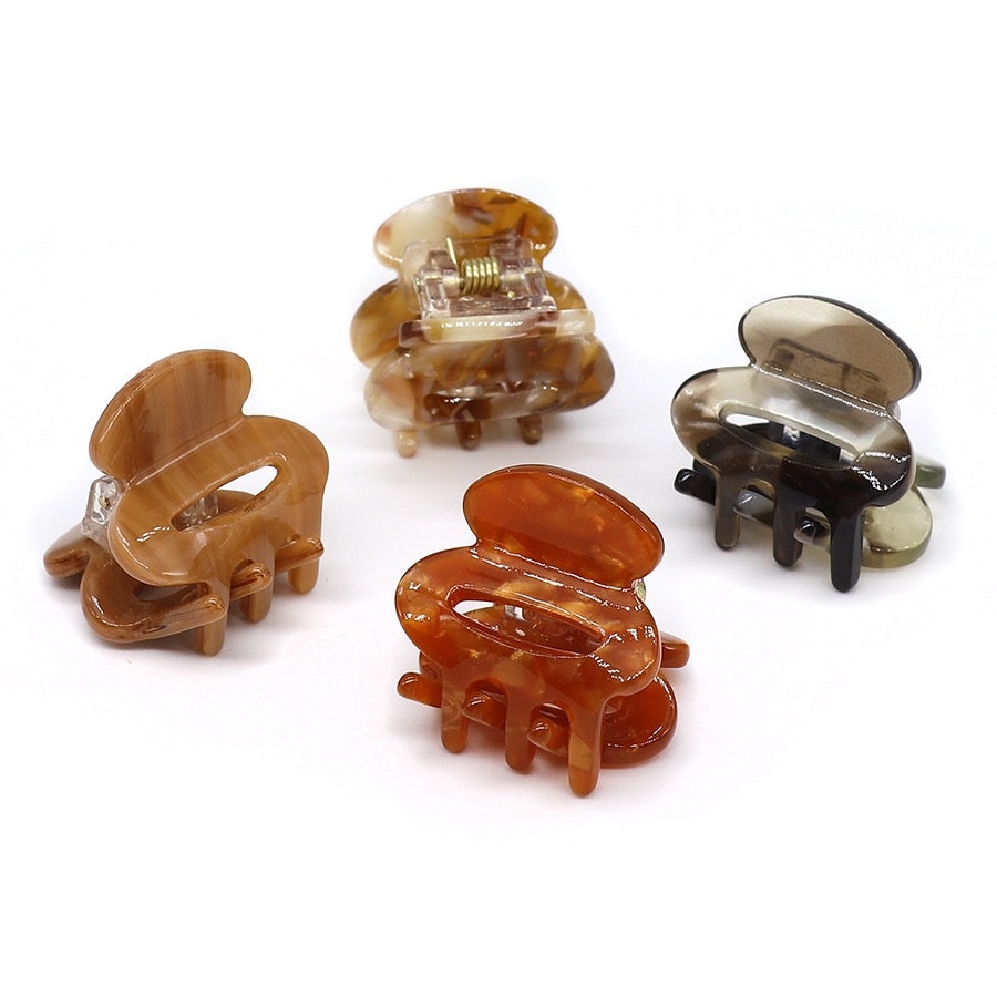 POM Auburn Mix Mini Hair Clip - Set of 4
