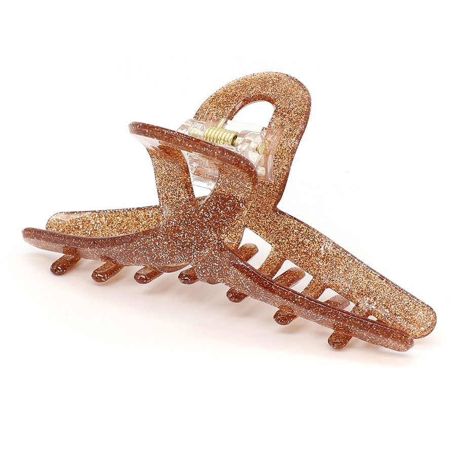 POM Bronze Glitter Looped Medium Claw Clip