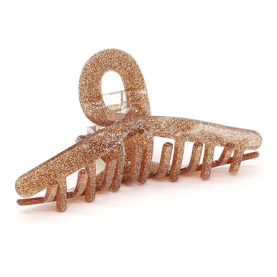 POM Bronze Glitter Looped Medium Claw Clip
