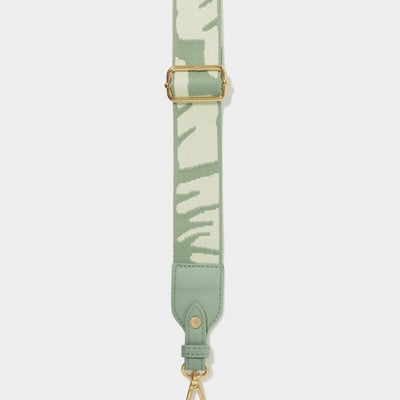 Katie Loxton Canvas Bag Strap - Abstract - Seafoam Green/Ivory