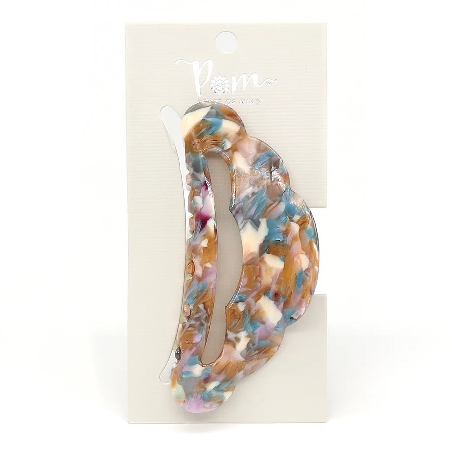 POM Peach Clouds Scalloped Edge Medium Claw Clip