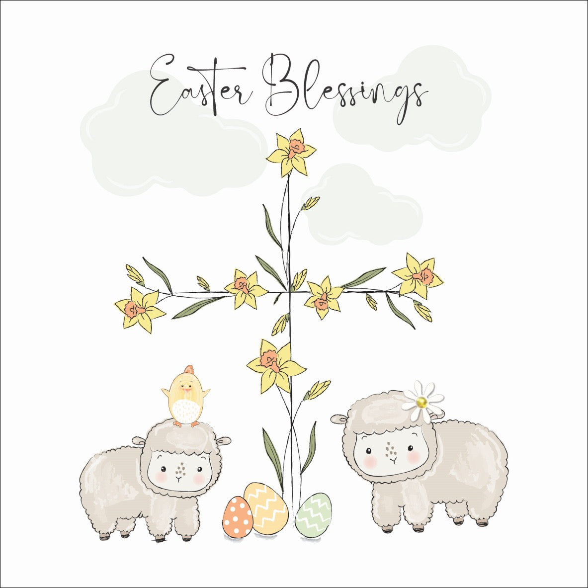 Easter Blessings Cross Card
