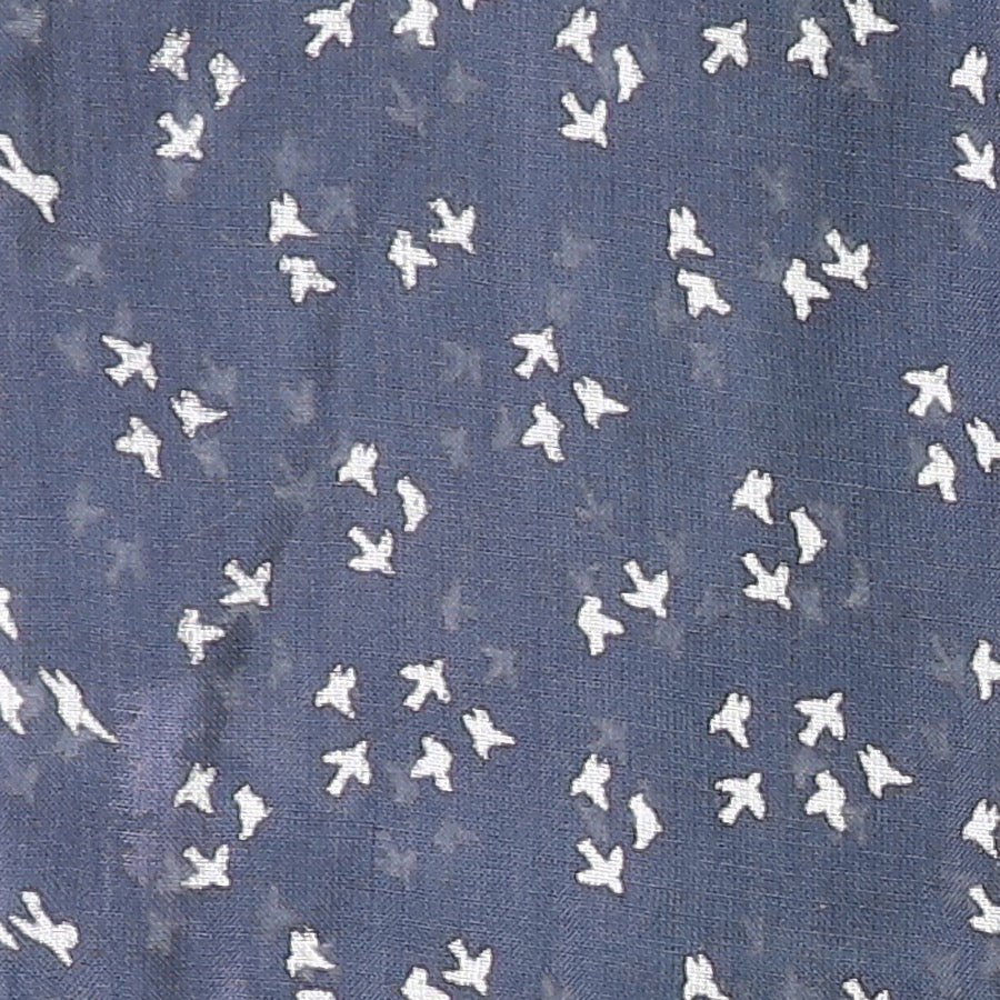 POM Navy Blue Ditsy Bird Print Modal Scarf