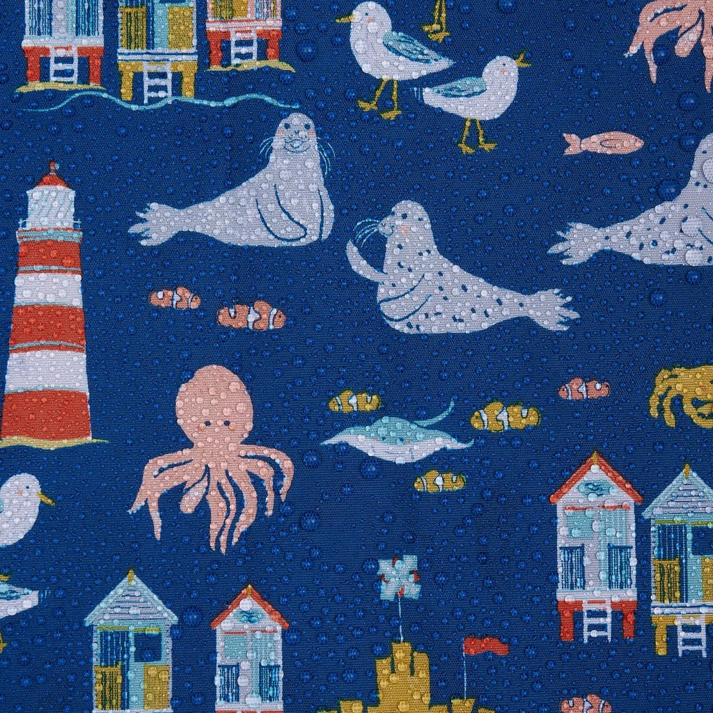 Eco Chic Foldable Recycled Shopping Bag - Seaside -Navy Blue