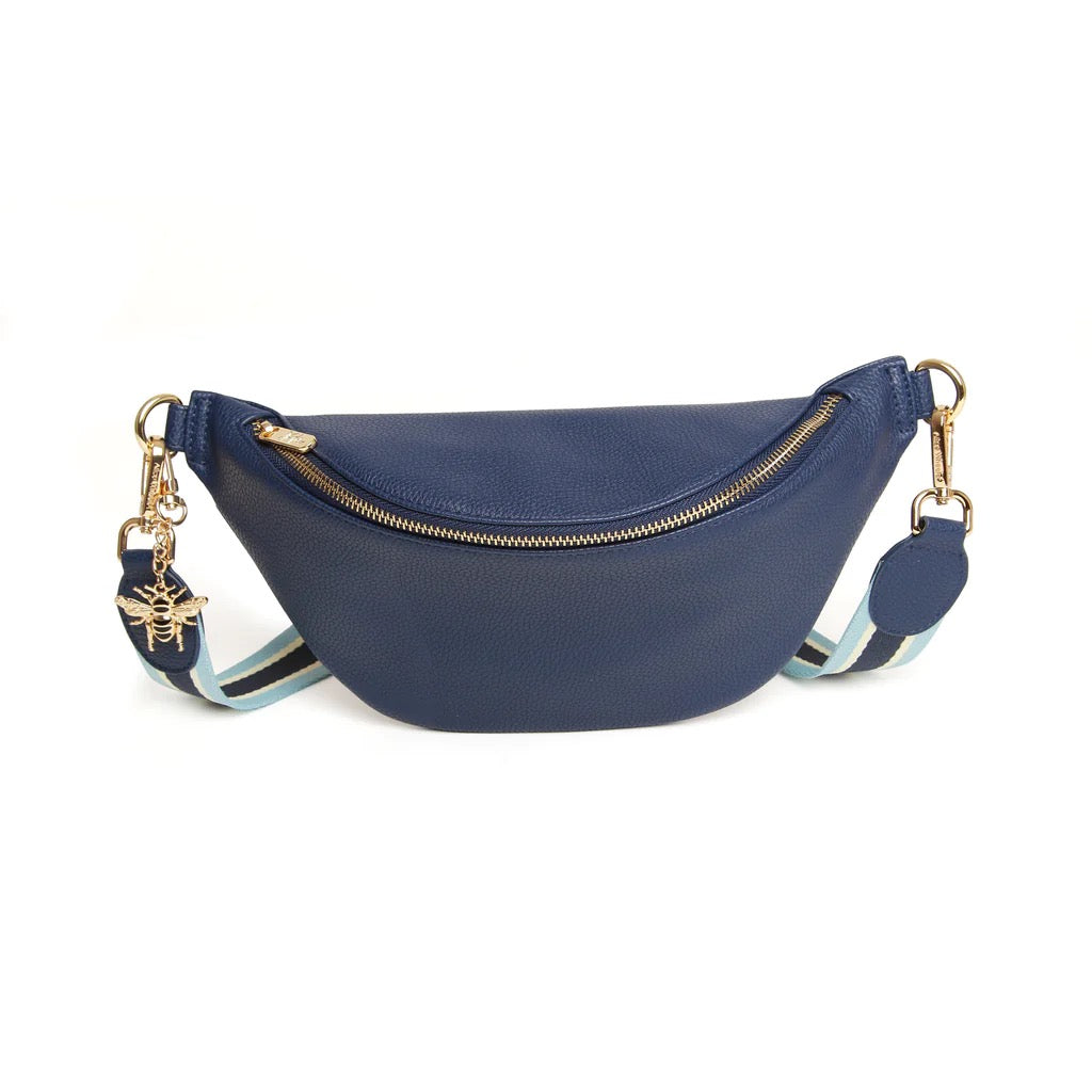 Alice Wheeler Banana Crossbody Bag - Navy Blue