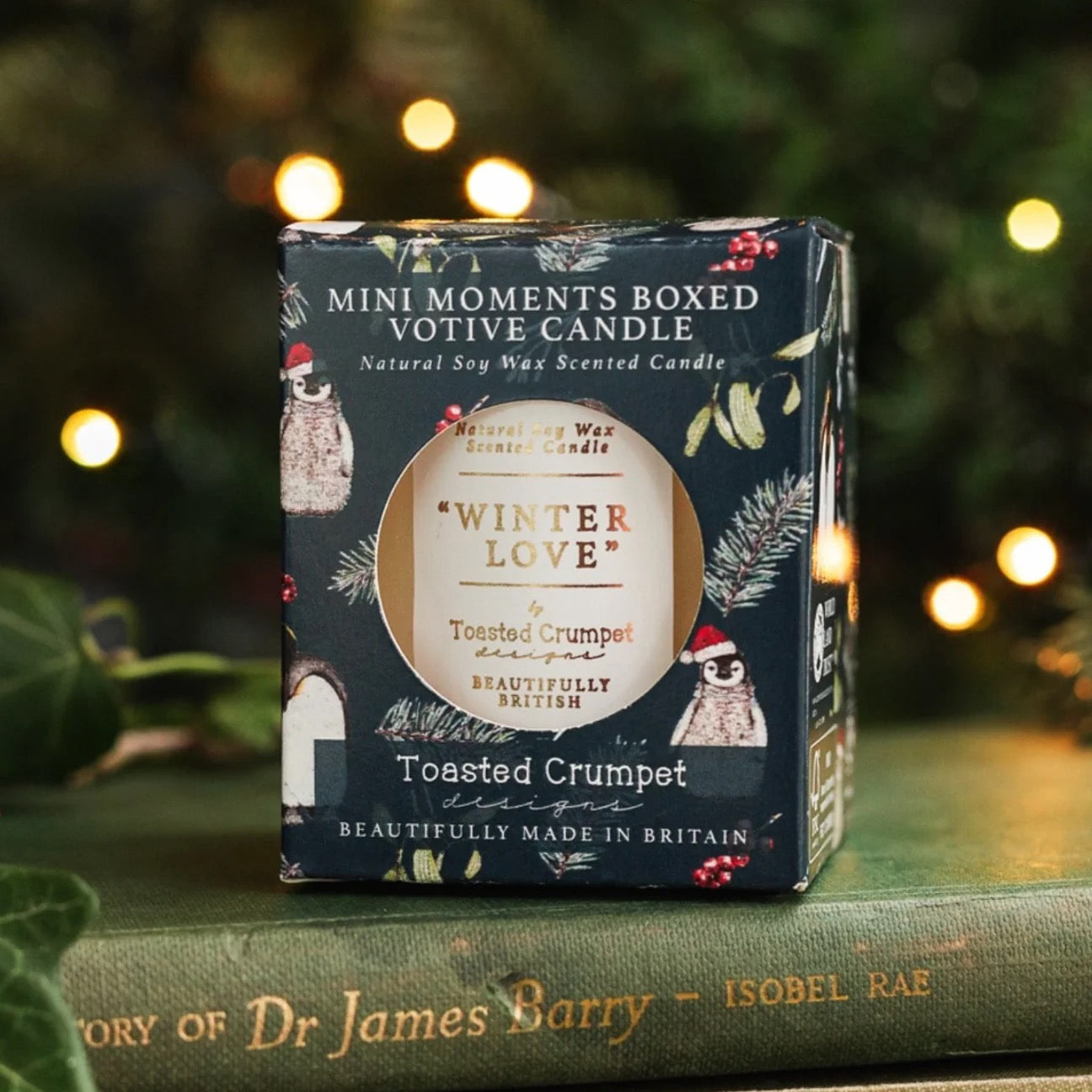 Toasted Crumpet Mini Candle - Christmas Penguins - Winter Love