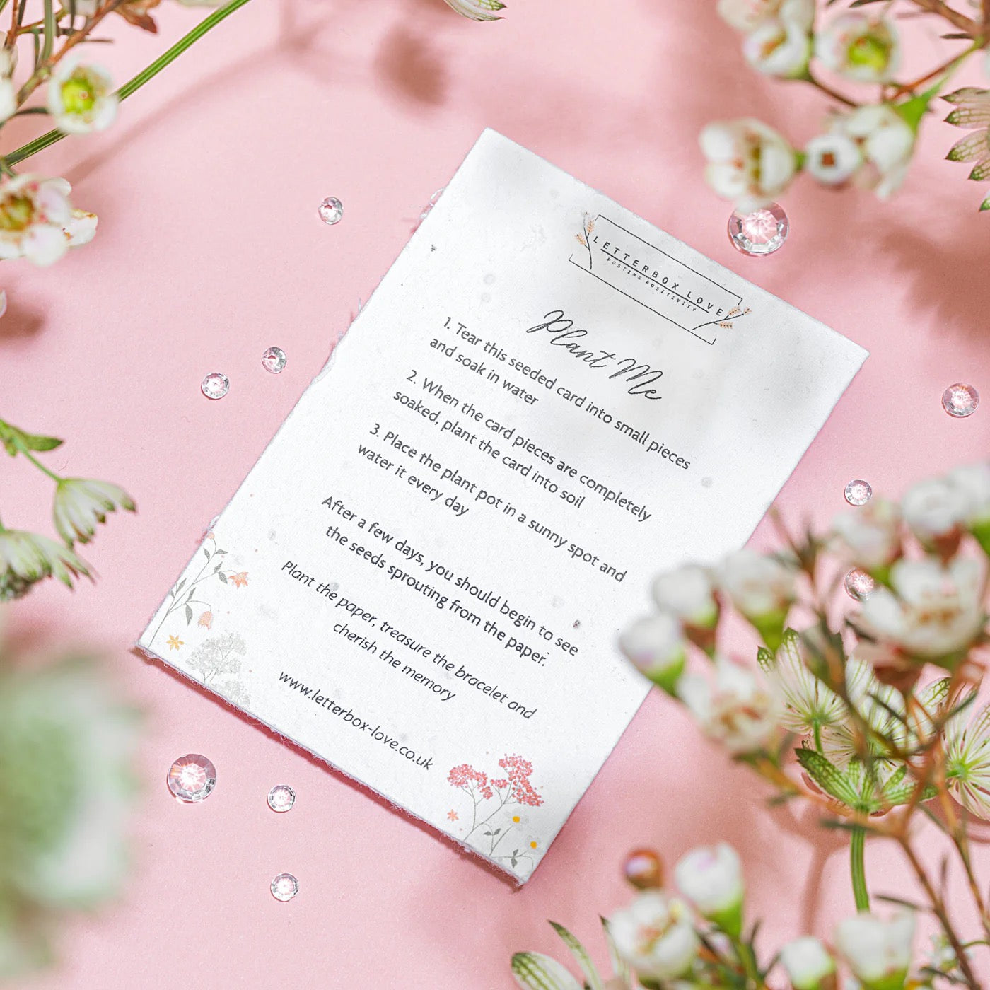 Letterbox Love Seeded Card Bracelet - Open Heart - Grow Through