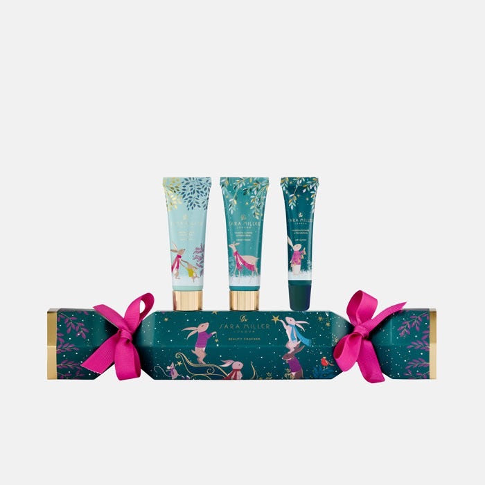 Sara Miller Bunny Christmas Cracker Gift Set - 2 x Hand Creams & Lip Gloss