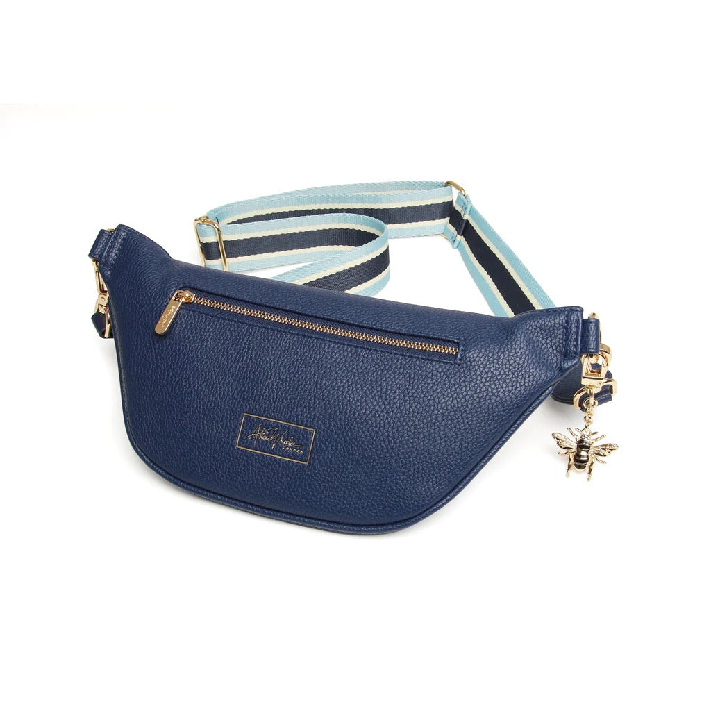 Alice Wheeler Banana Crossbody Bag - Navy Blue
