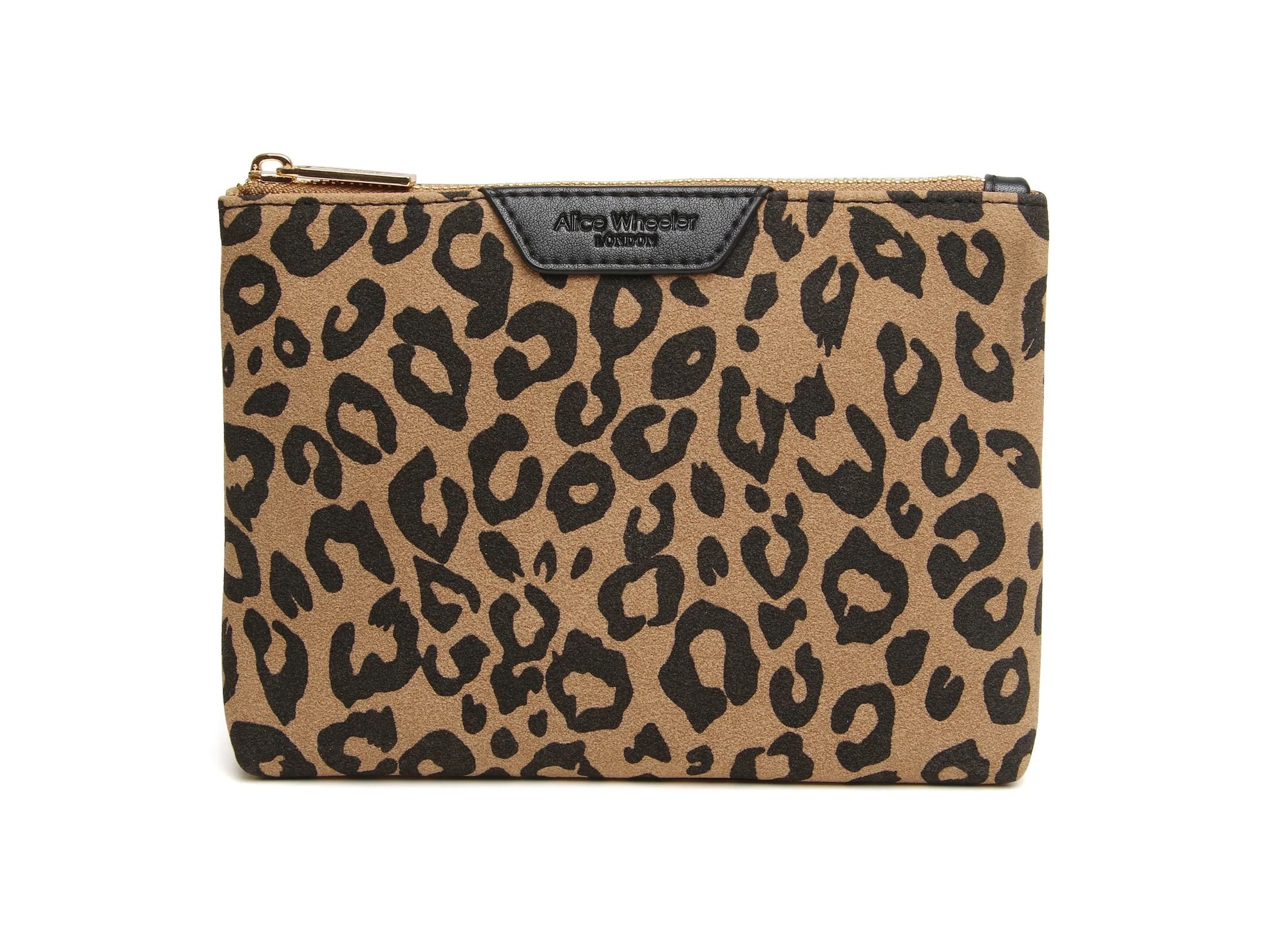 Alice Wheeler Animal Print Small Zip Pouch - Leopard Dark