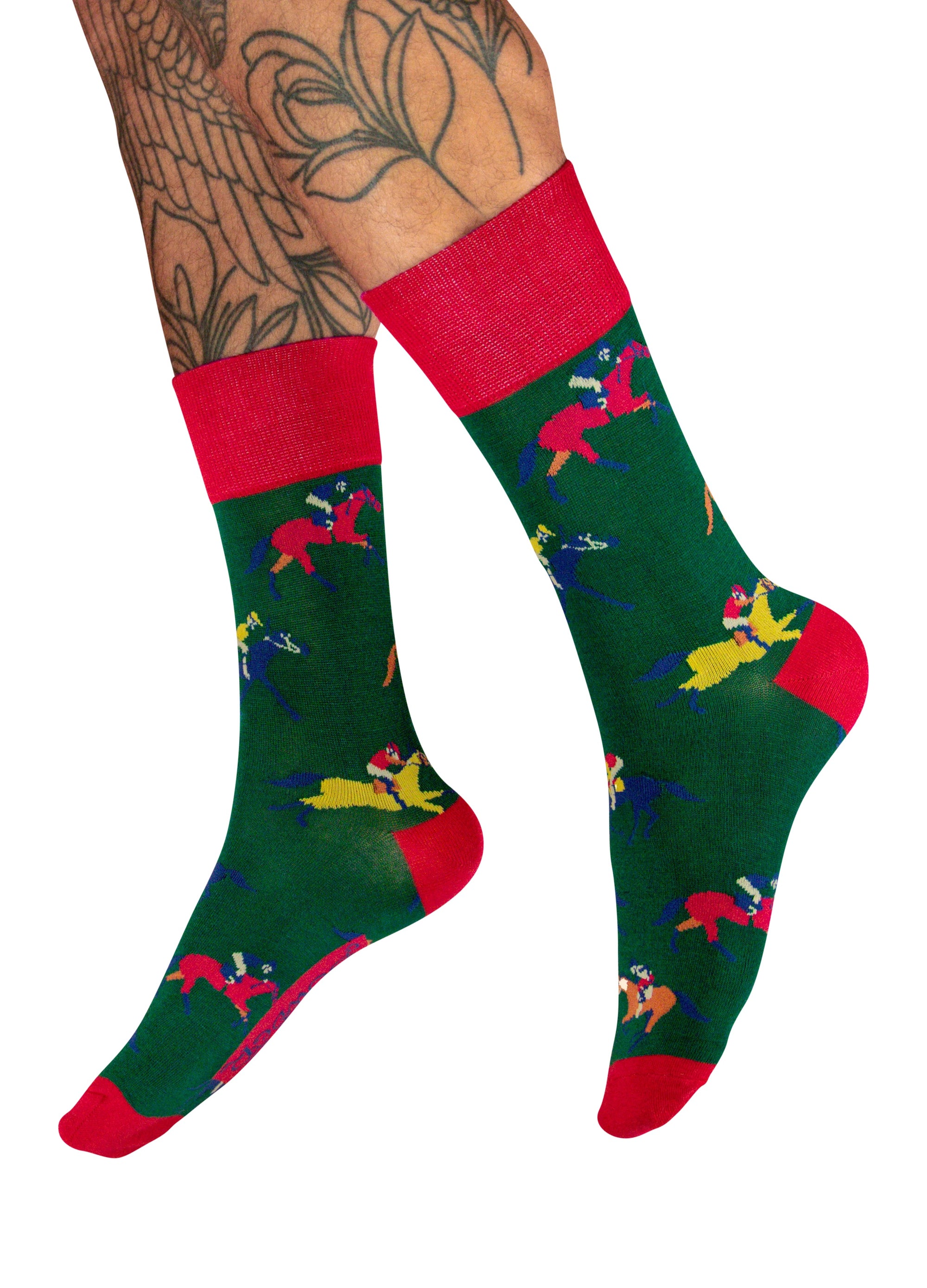 Powder MEN's Races Horses Bamboo Ankle Socks - Racing Green