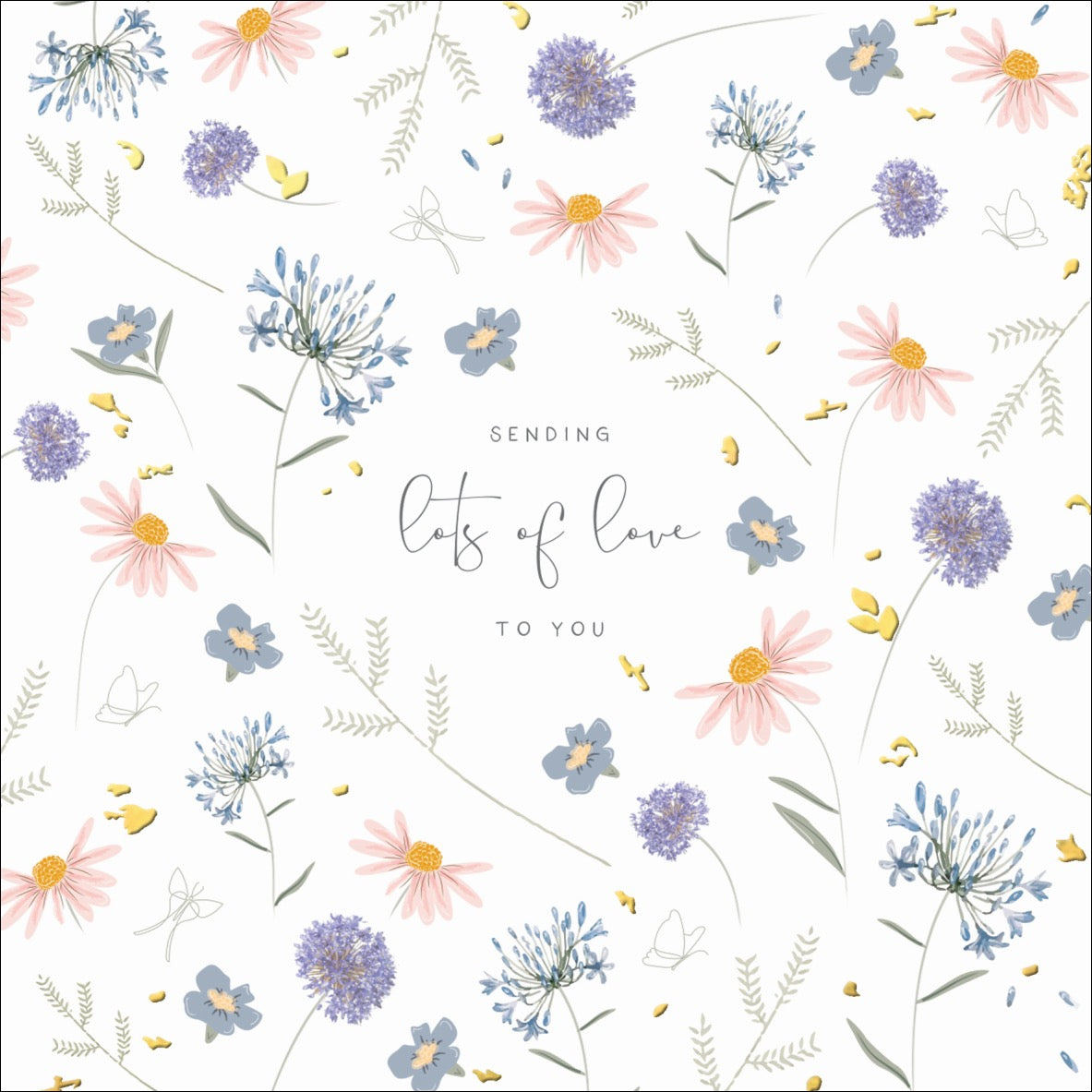 Sending Lots of Love To You Meadow Floral Blank Card