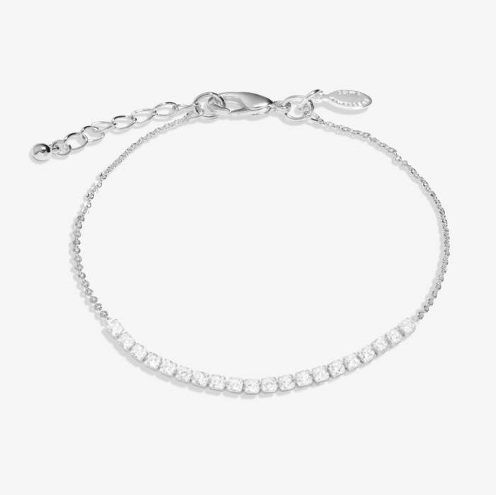 Joma Jewellery - Silver Tennis CZ Crystal Chain Anklet