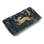 POM Midnight Green Velvet Leaping Hare Embroidered Jewellery Roll