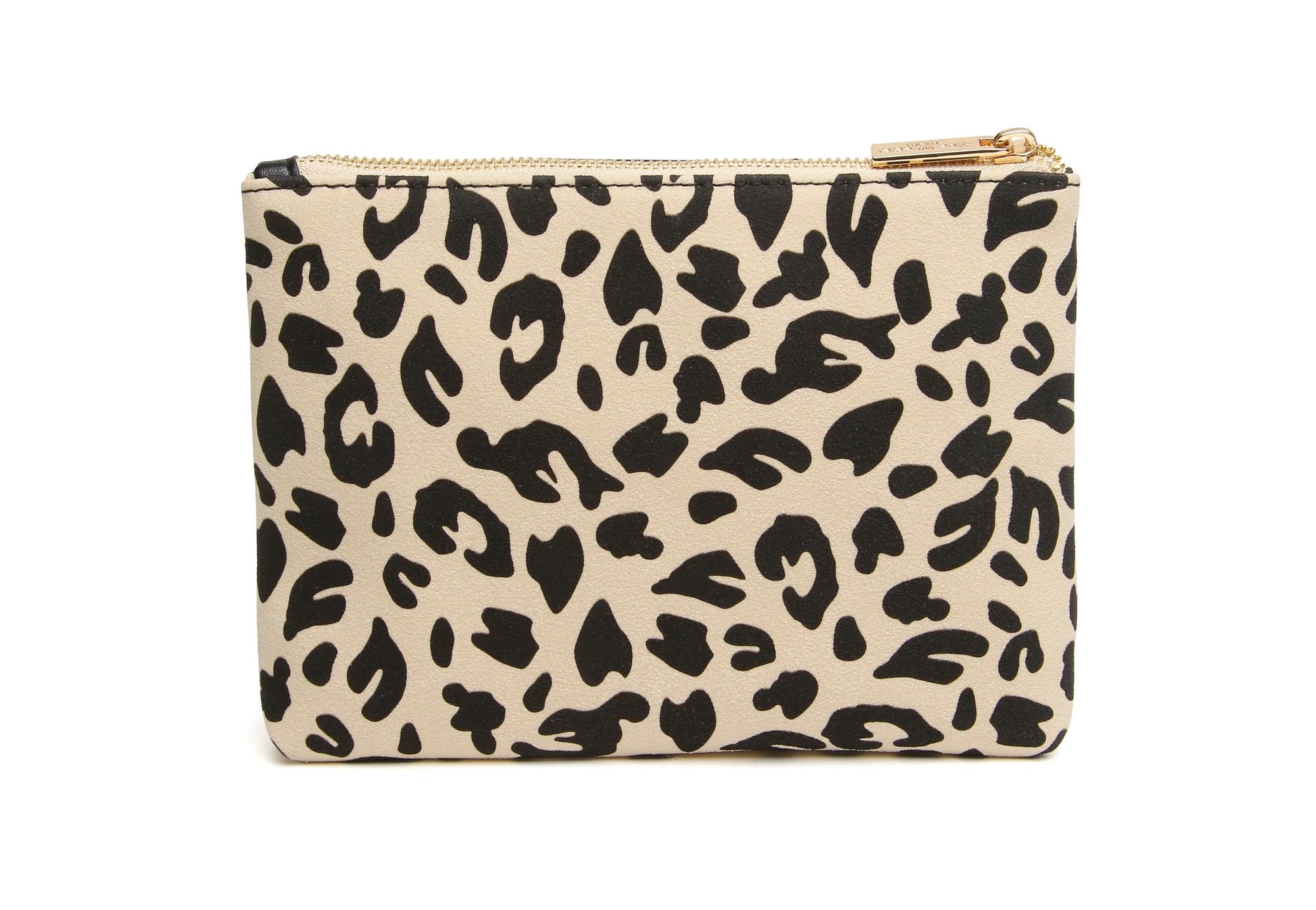 Alice Wheeler Animal Print Small Zip Pouch - Leopard Light