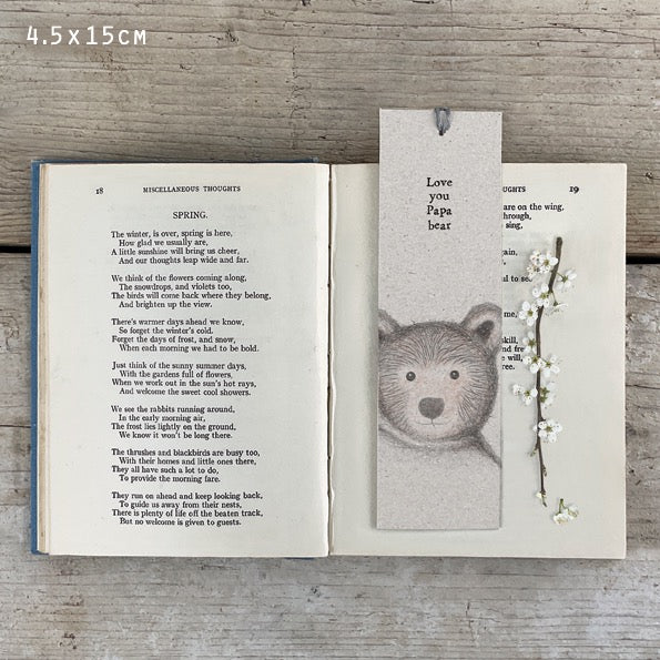East of India Card Bookmark - Love You Papa Bear - Bear