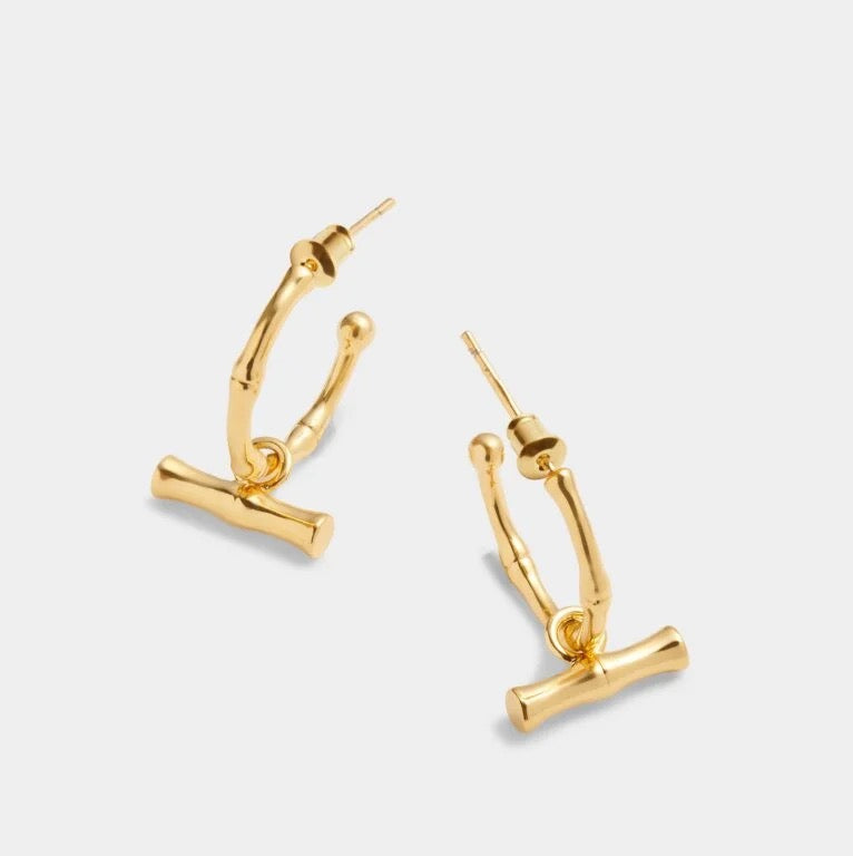 Katie Loxton Waterproof Jewellery - Bamboo Earrings - Gold