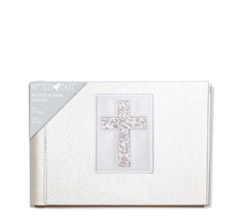Kitted Out Embroidered Cross XL 7 x 5” Pocket Photo Album
