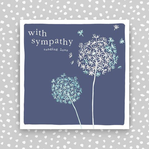 Molly Mae With Sympathy Sending love Dandelion Blue Card