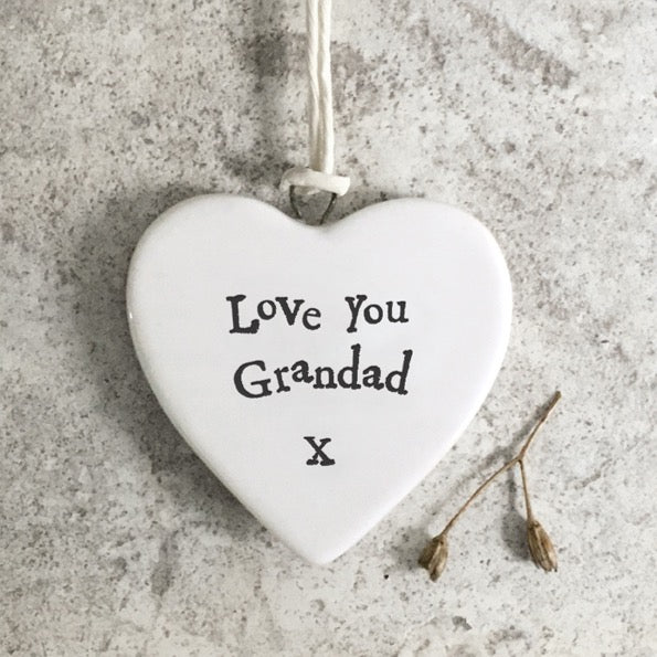 East of India Porcelain MINI Heart - Love You Grandad
