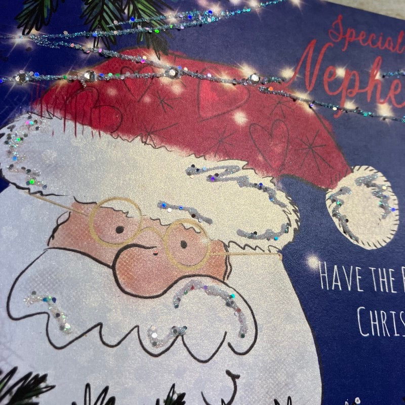 White Cotton Cards Special Nephew Santa Christmas Card