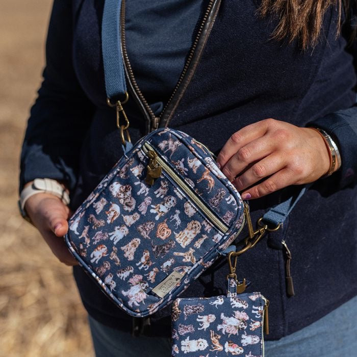 Dog Walking Crossbody Bag - Navy - Wrendale Designs