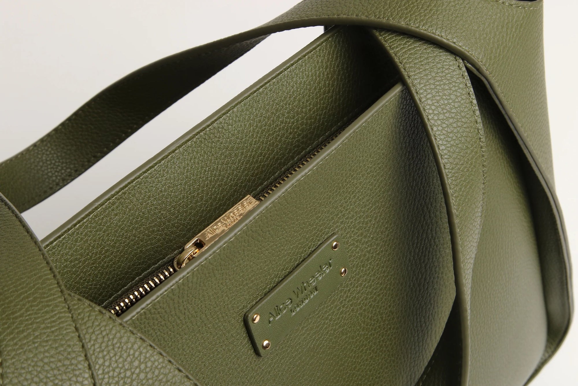 Alice Wheeler Olive Green Kensington Large Tote Handbag