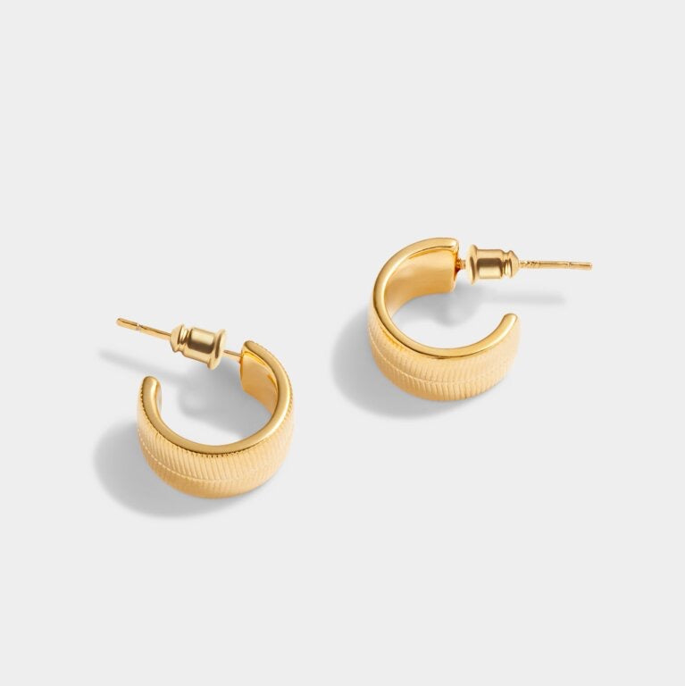 Katie Loxton Waterproof Jewellery - Ciana Gold Snake Huggie Hoop Earrings - Gold