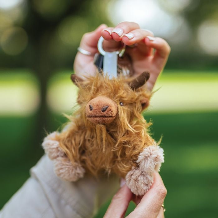 Gordon - Highland Cow Plush Keyring -  Wrendale Designs
