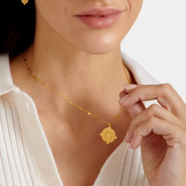 Katie Loxton Waterproof Jewellery - Happiness Gold Coin Necklace - Gold