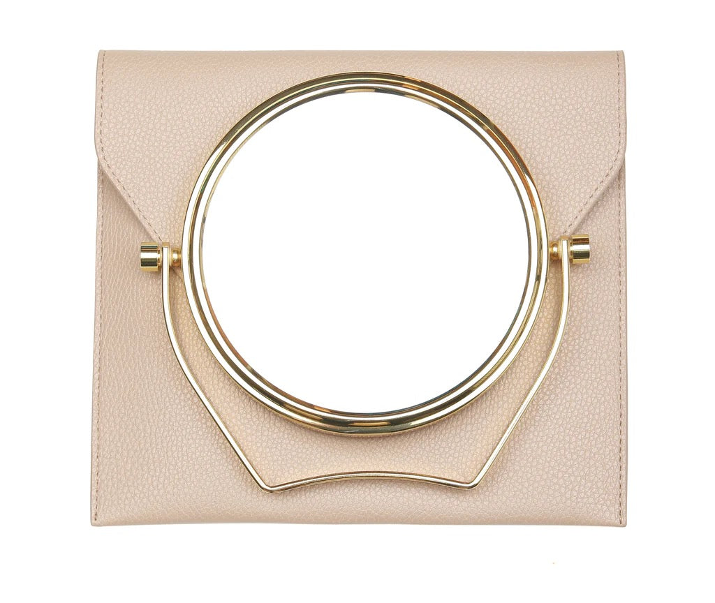 Alice Wheeler Large Stone Bee Travel Mirror & Case - 7x Magnification