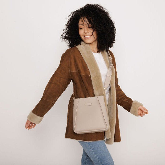 Alice Wheeler Stone Kensington Medium Crossbody Handbag
