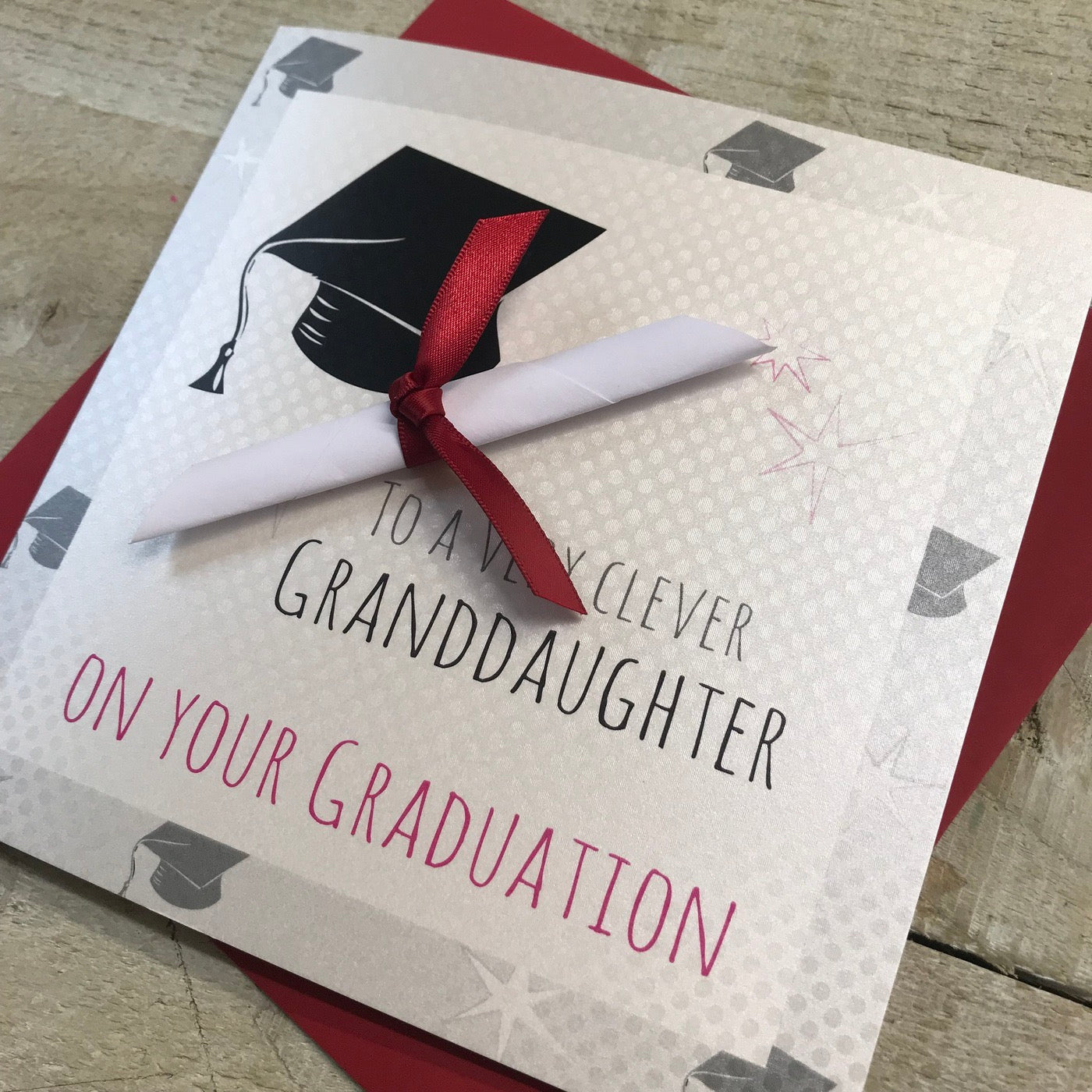 Granddaughter Graduation Card - White Cotton Cards