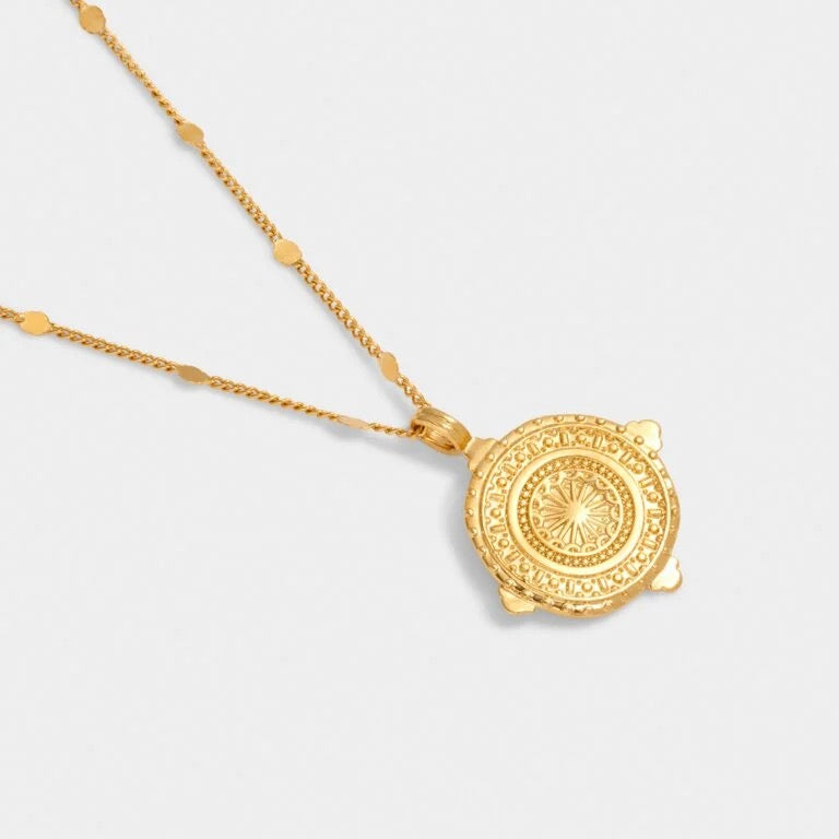 Katie Loxton Waterproof Jewellery - Happiness Gold Coin Necklace - Gold