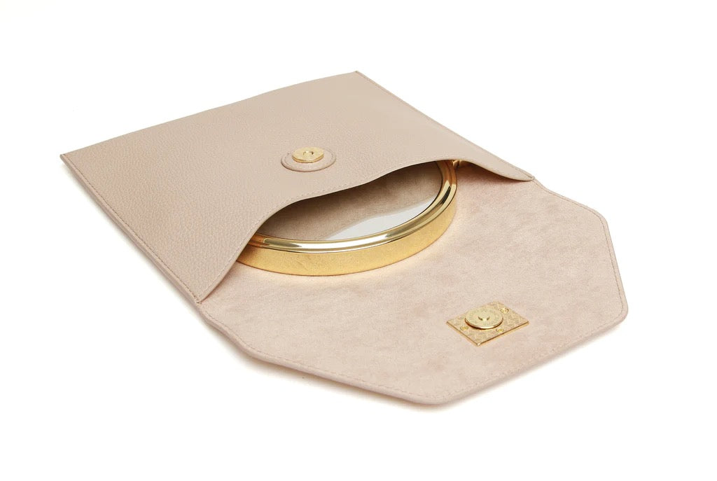 Alice Wheeler Large Stone Bee Travel Mirror & Case - 7x Magnification