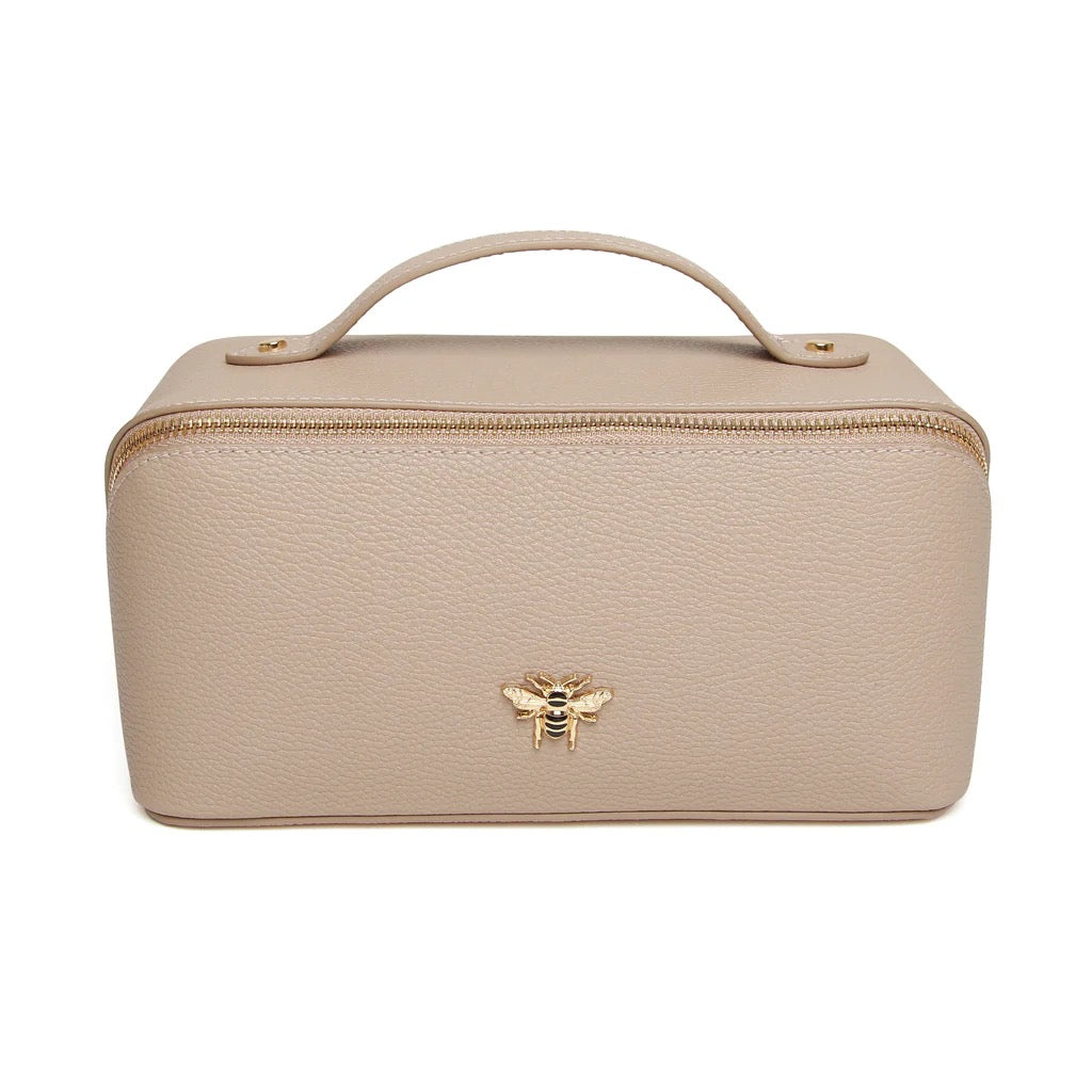 Alice Wheeler Large Train Beauty Case - Stone