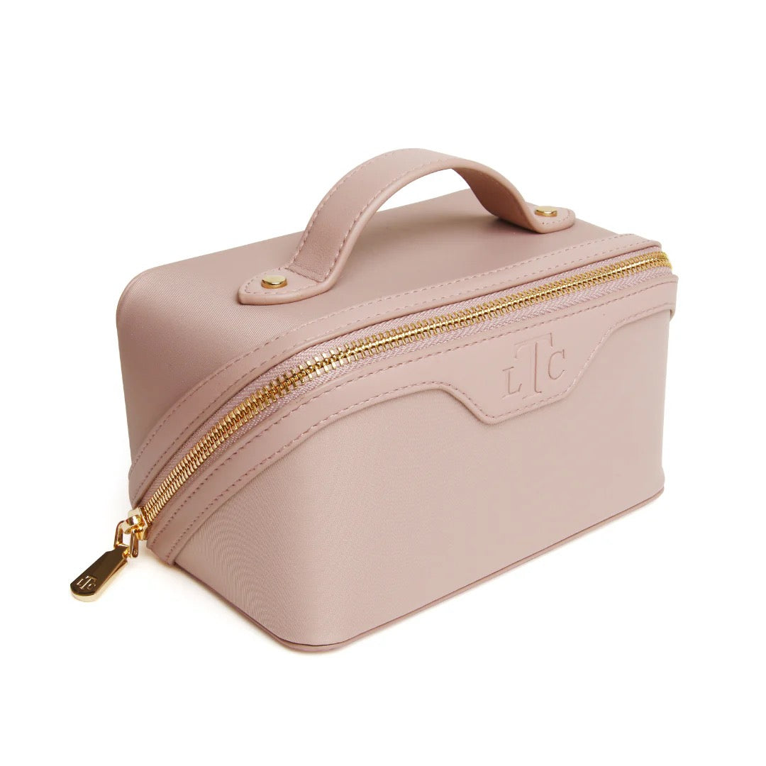 The London Train Case Company - FABRIC Mini Train Case - Nude Blush Pink