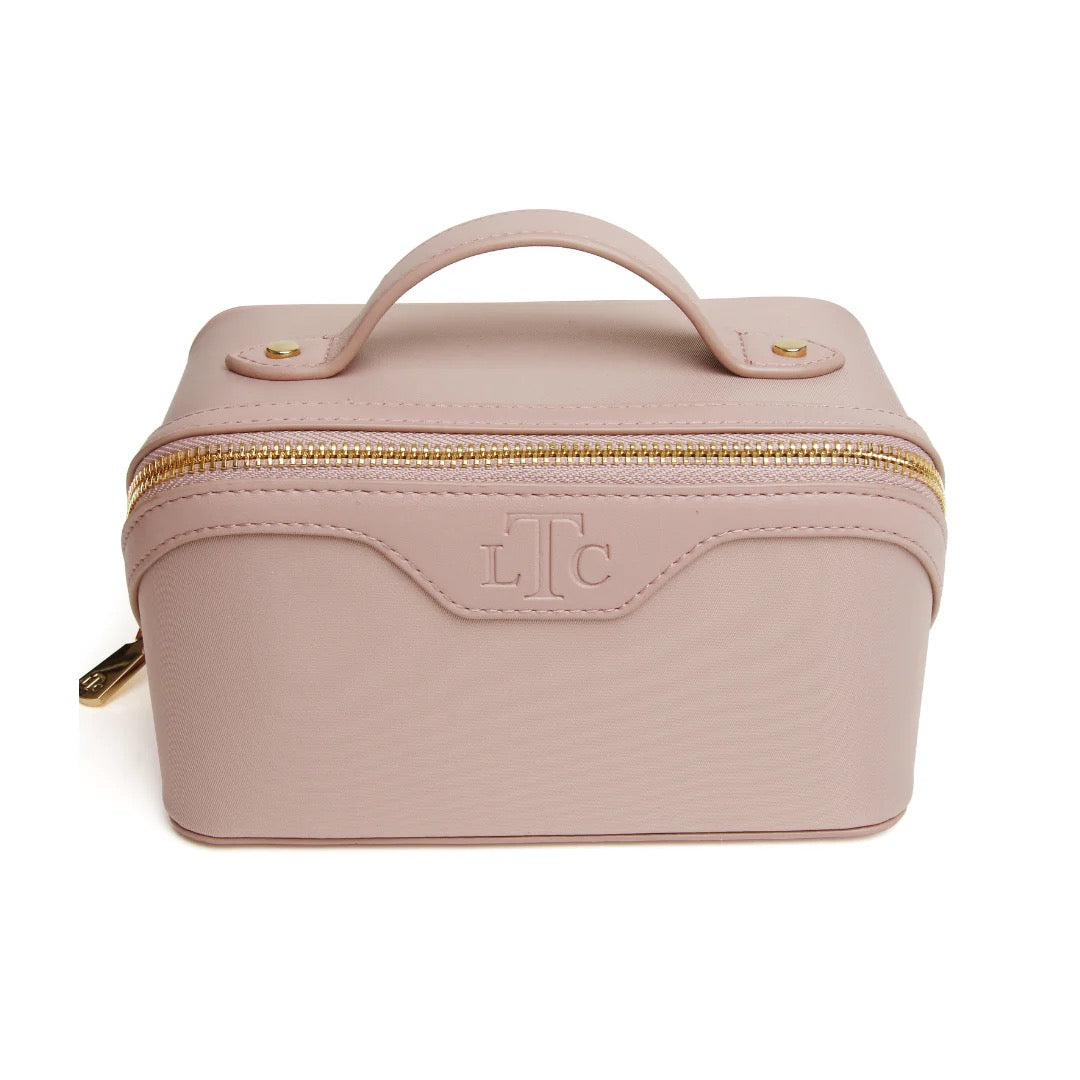 The London Train Case Company - FABRIC Mini Train Case - Nude Blush Pink