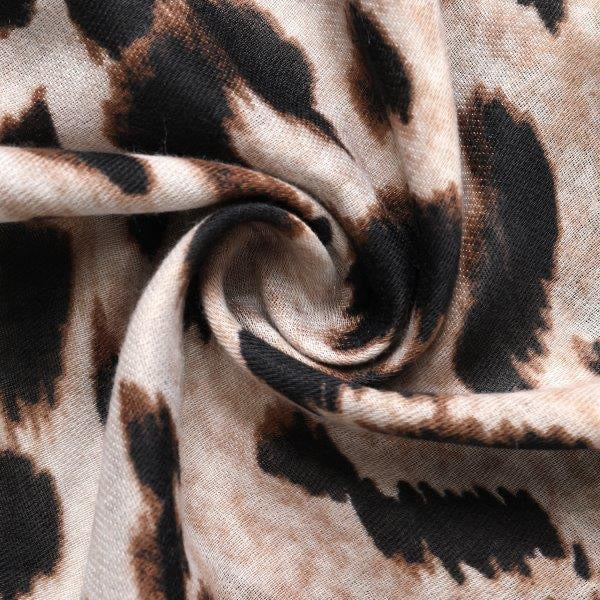 Eco Styles - Eco Leopard Print - Lightweight Scarf -Beige