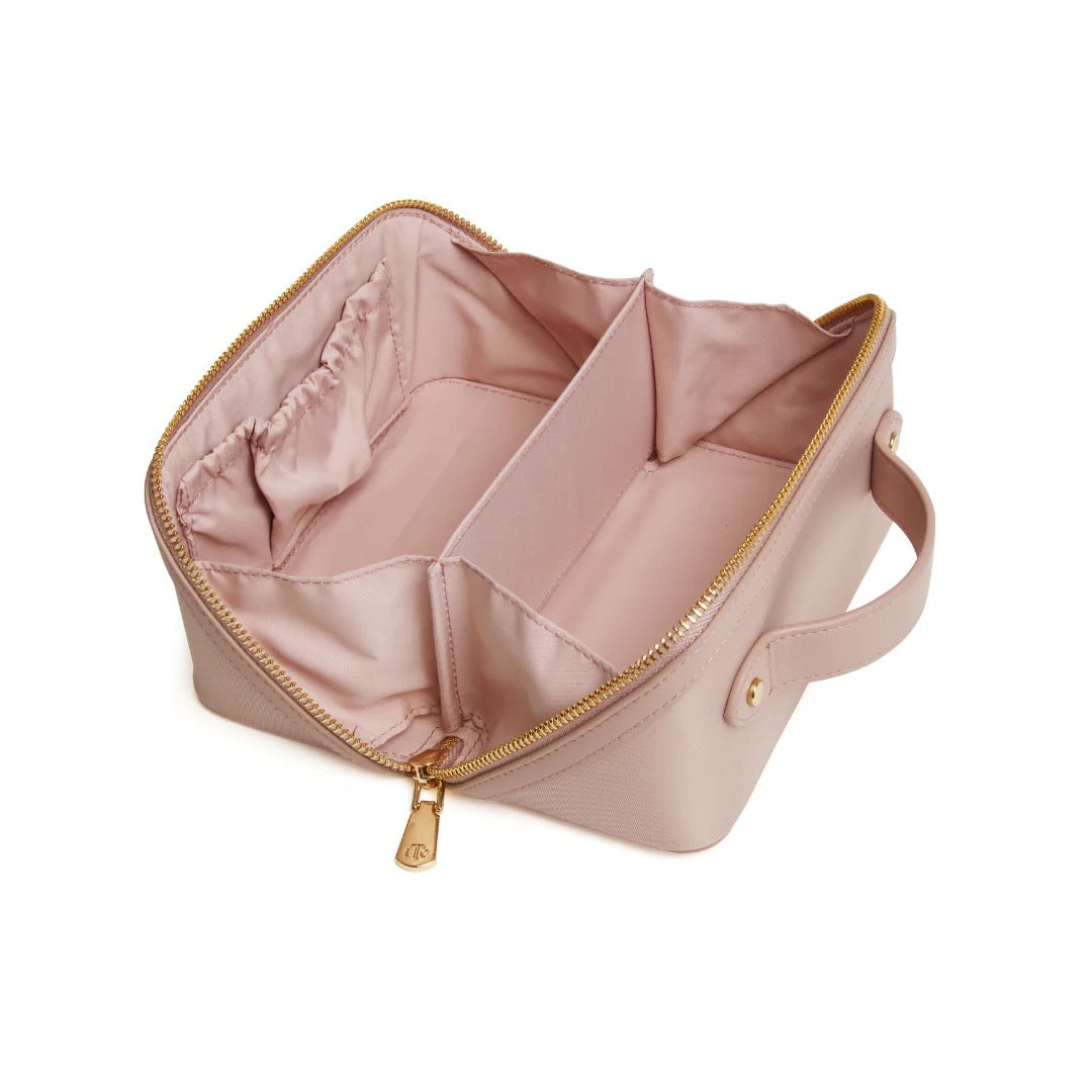 The London Train Case Company - FABRIC Mini Train Case - Nude Blush Pink