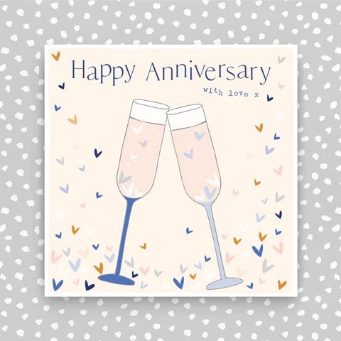 Molly Mae Happy Anniversary Glasses & Hearts Card