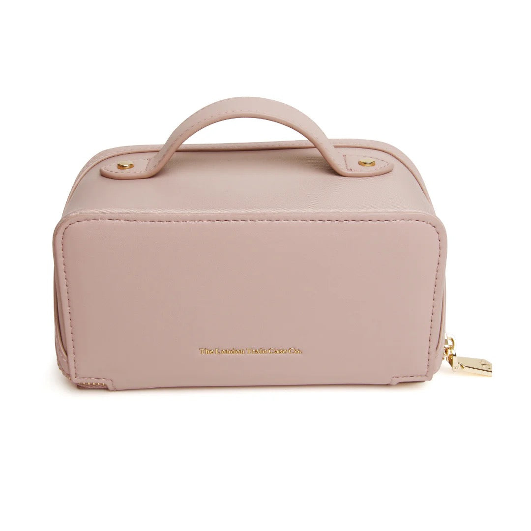 The London Train Case Company - FABRIC Mini Train Case - Nude Blush Pink