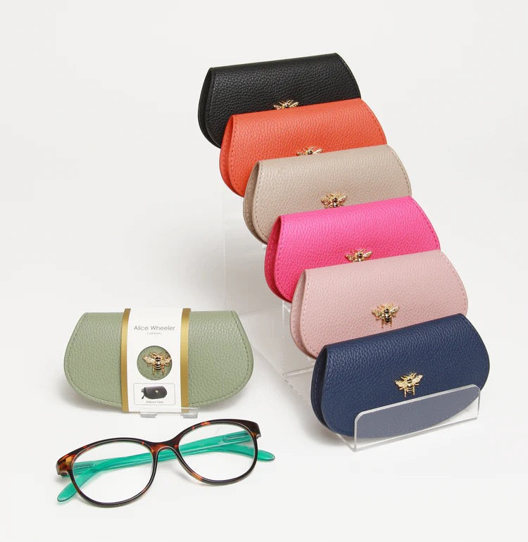 Alice Wheeler Bee Glasses Case - Teal
