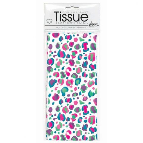 Deva Designs Sparkle Tissue Paper - Pack of 4 Sheets - White