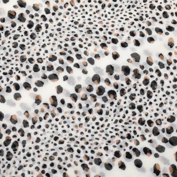 Eco Styles - Eco Animal Dots Print - Lightweight Scarf - White/Camel