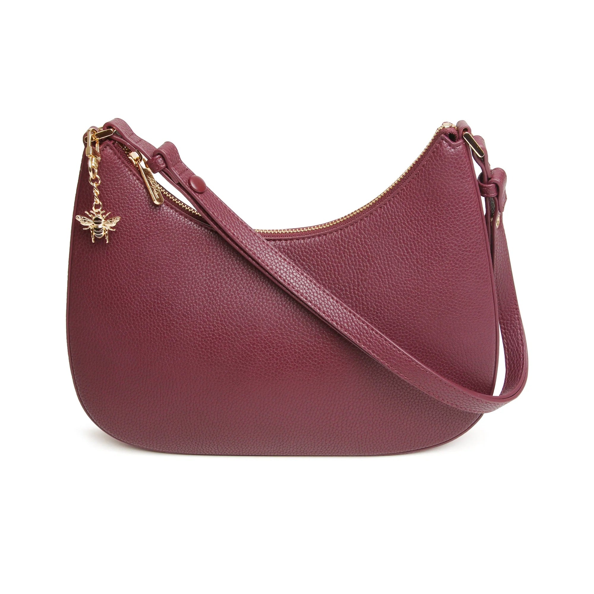 Alice Wheeler Ascot Scoop Shoulder Handbag - Berry