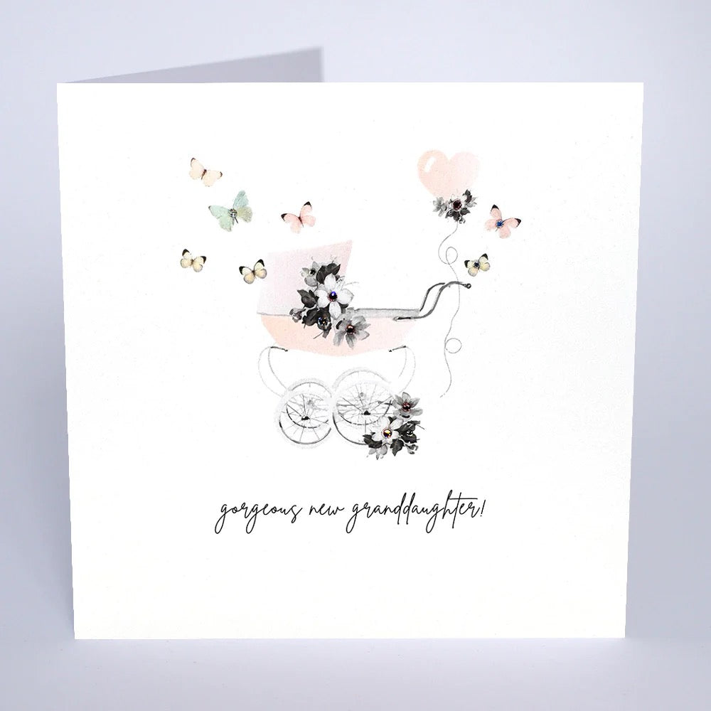 Five Dollar Shake - Gorgeous New Granddaughter Pink Pram Card